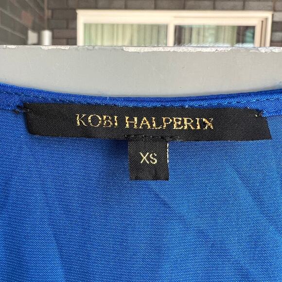 Kobi Halperin Cobalt Blue Sleeveless V Neck Wrap Dress Size XS - Picture 7 of 7